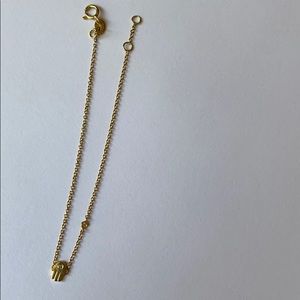 Yellow-Gold Hamsa Bracelet w/ Bezel Set Diamond